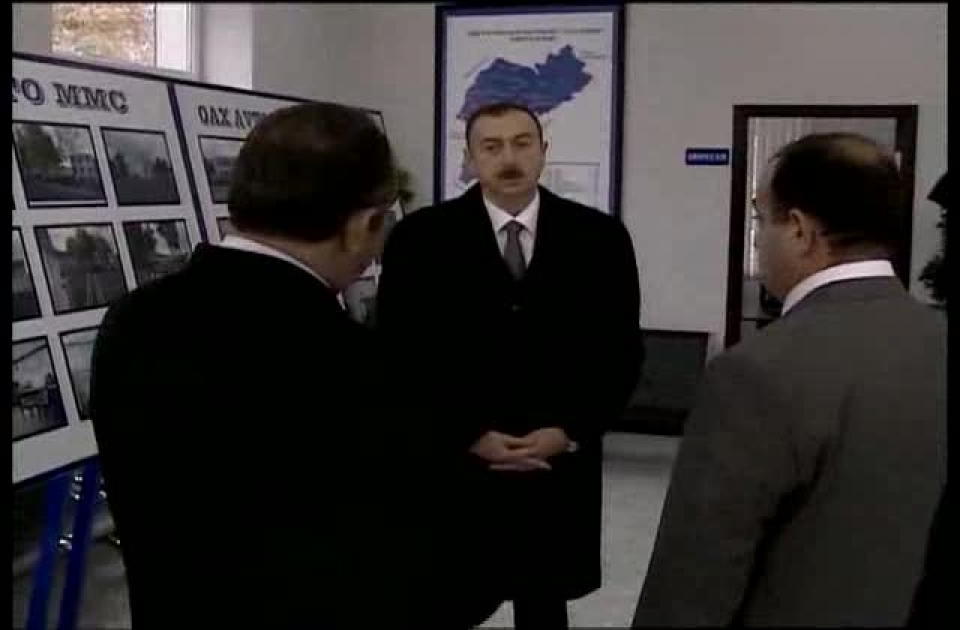 President Ilham Aliyev opens bus station in Gakh