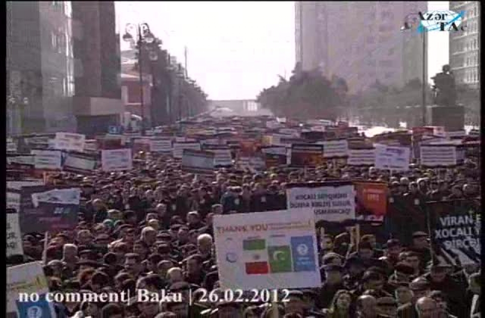 Nationwide march in Baku on the occasion of 20th anniversary of Khojaly genocide.  No comment