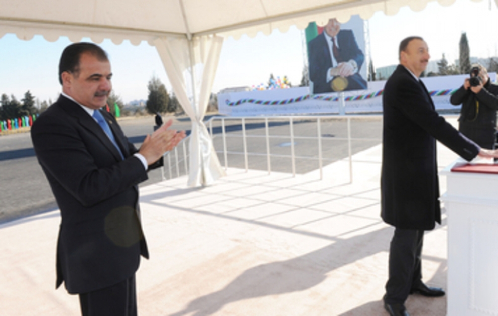 President Ilham Aliyev lays foundation stone for Heydar Aliyev center`s news building in Ganja