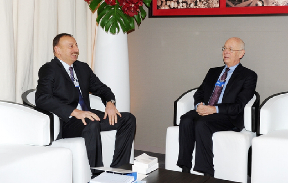 President of Azerbaijan meets Executive Chairman and founder of the World Economic Forum