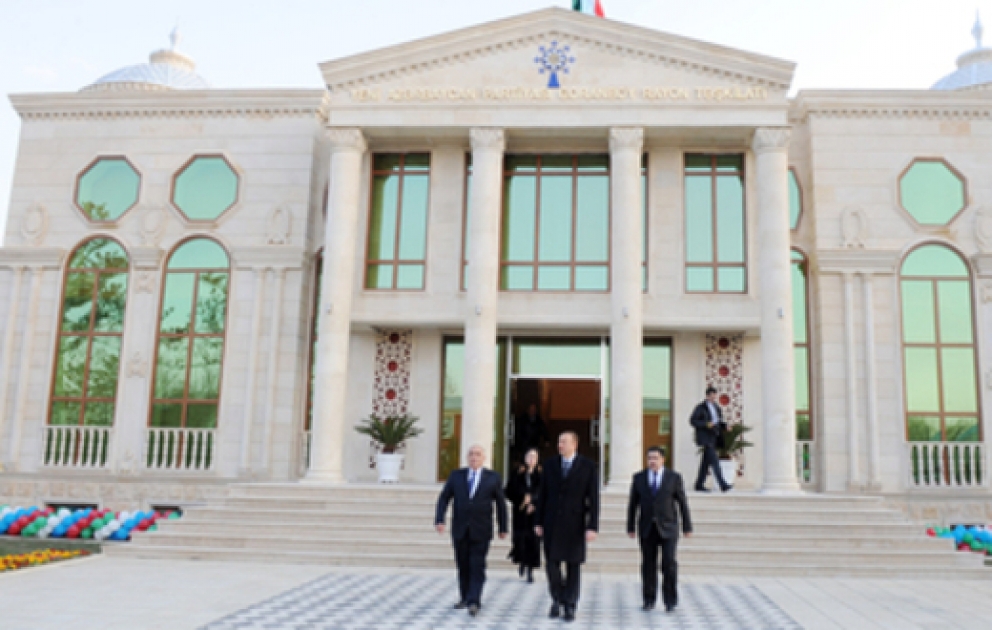President Ilham Aliyev opens new building for YAP Goranboy branch