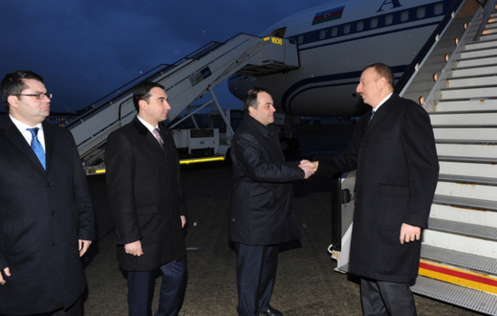 Azerbaijani President arrives in Belgium