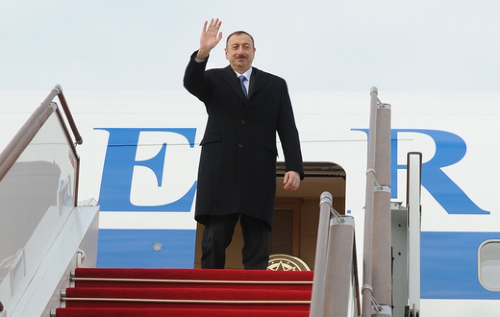 President Ilham Aliyev heads to Belgium