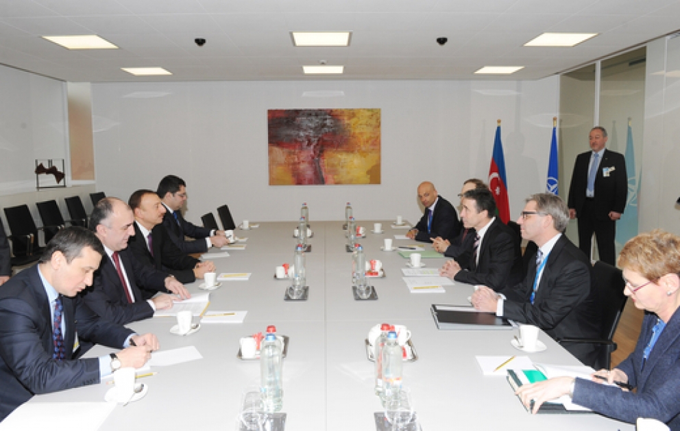 Azerbaijani President Ilham Aliyev meets NATO Secretary General in Brussels