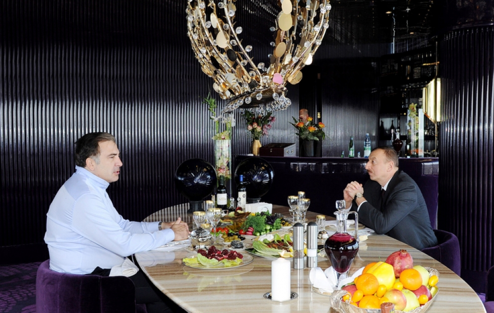 Azerbaijani and Georgian presidents have joint dinner