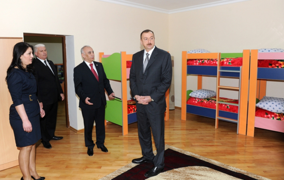 President Ilham Aliyev inspects newly-reconstructed child care centers in Baku
