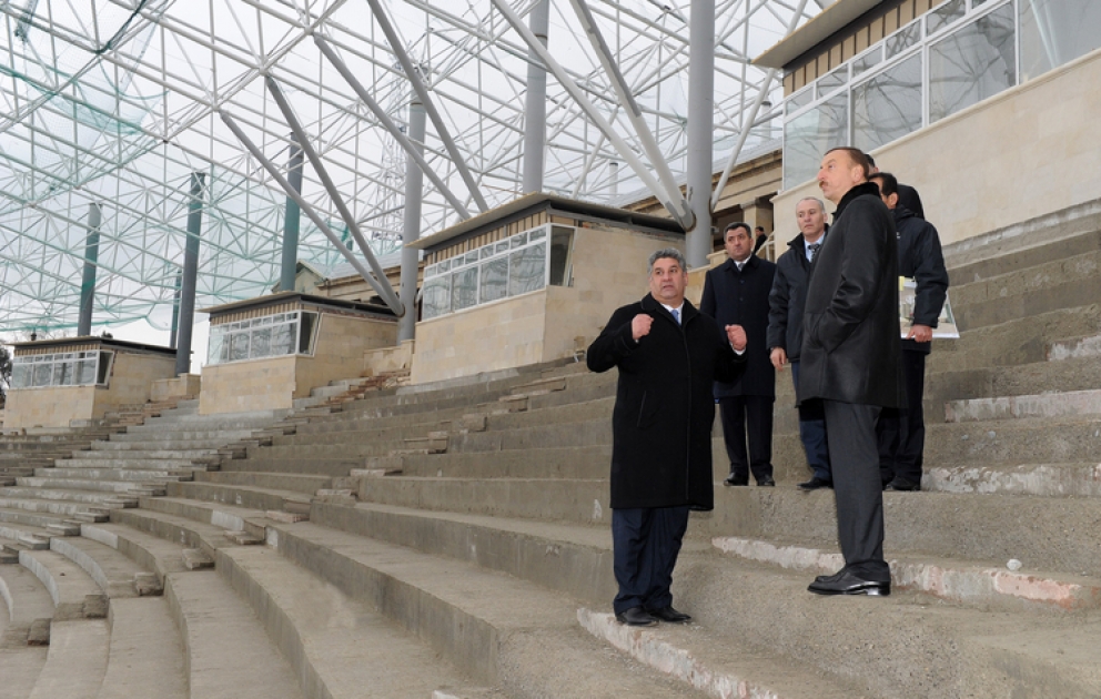 Azerbaijani President inspects redevelopment work at Tofig Bahramov Republican Stadium