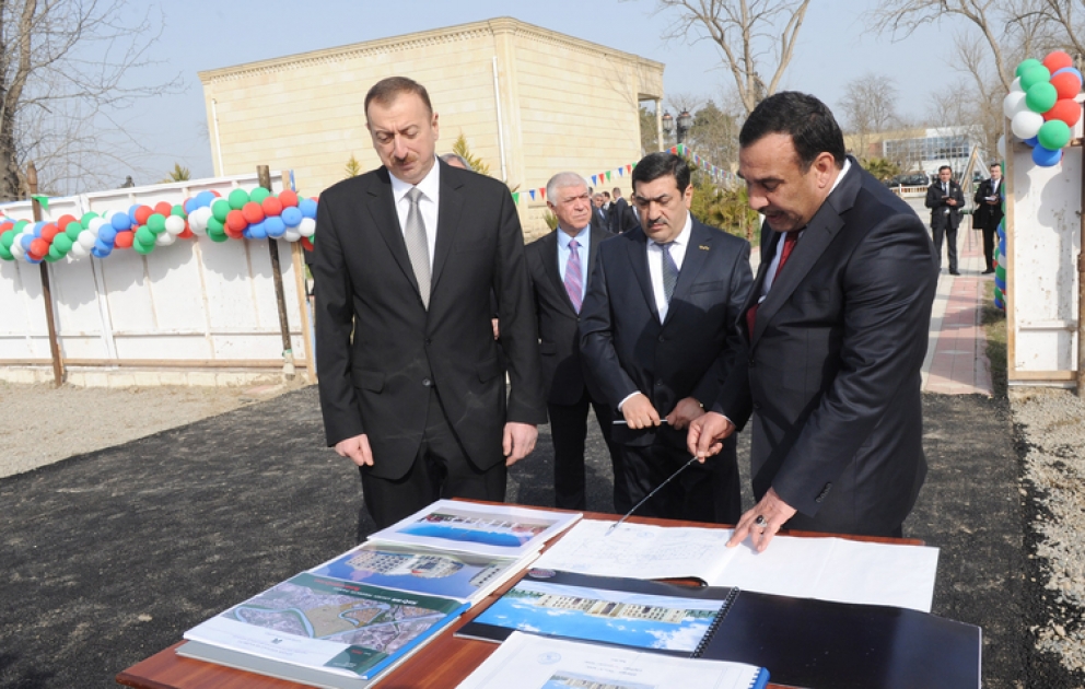 President Ilham Aliyev visits construction site of complex for Salyan local authorities and Heydar Aliyev Center