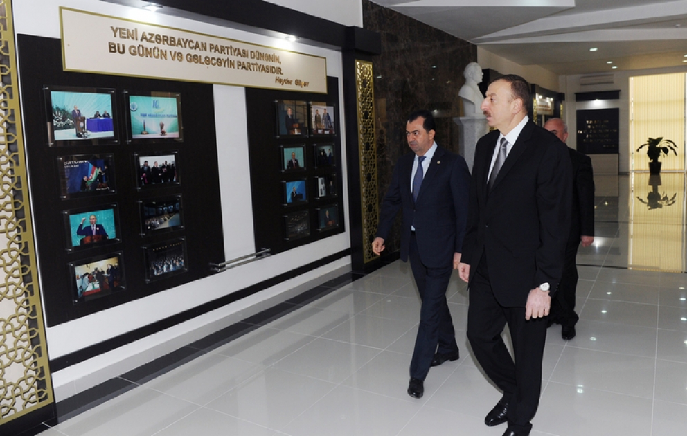 President Ilham Aliyev inaugurates administrative building for Yeni Azerbaijan Party`s Astara regional branch