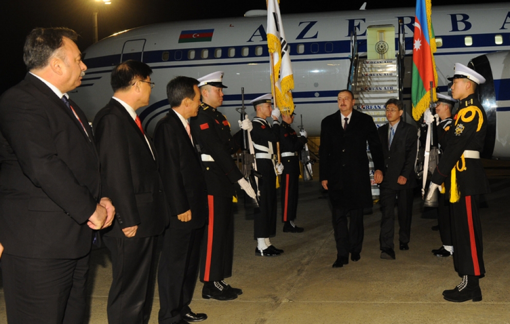 Azerbaijani President arrives in Korea for working visit