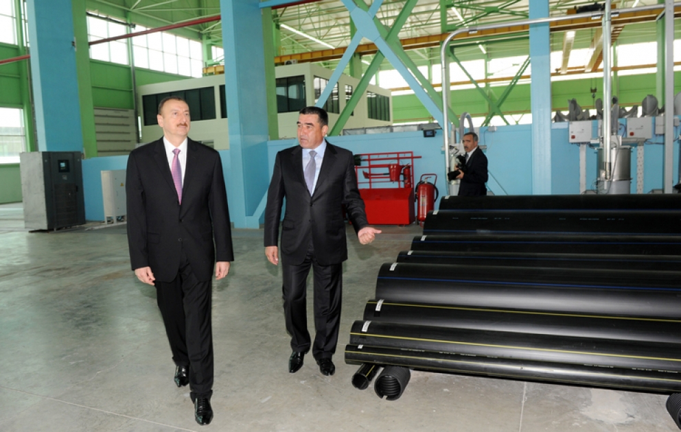 President of Azerbaijan inspects expansion of polymer products plant in Sumgait Technologies Park, inaugurates heavy machine-building and precise processing centers factories