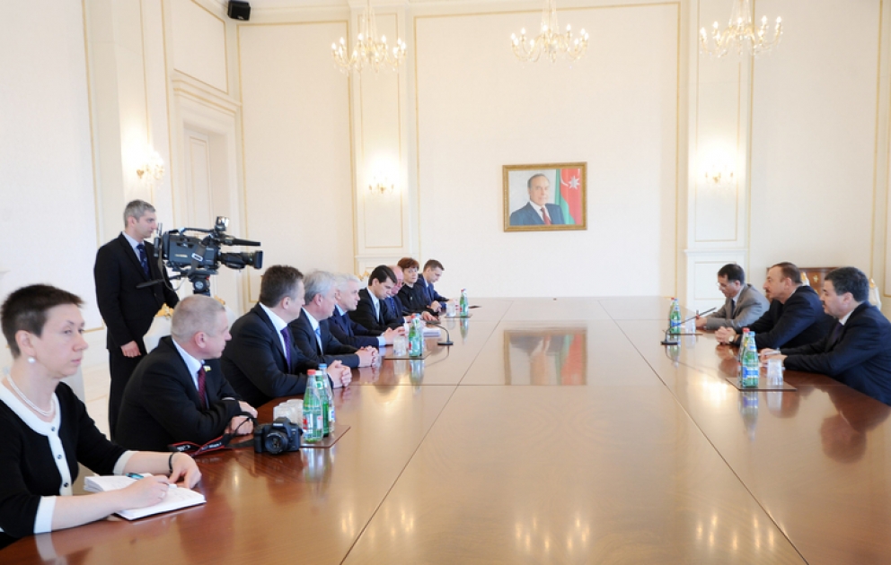 President Ilham Aliyev receives delegation led by Speaker of Ukrainian parliament