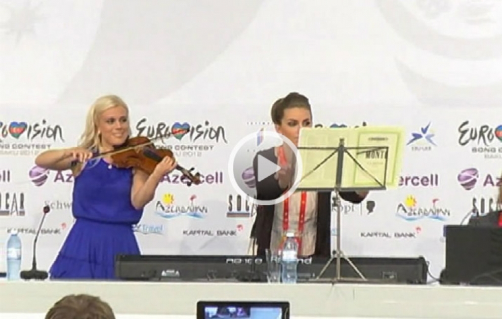 The live performance of Icelandic participants of Eurovision-2012 at the press-conference in Baku amazed journalists
