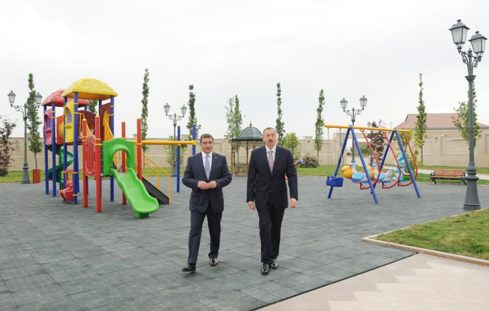 President Ilham Aliyev opens new park at Surakhany part of Heydar Aliyev Avenue