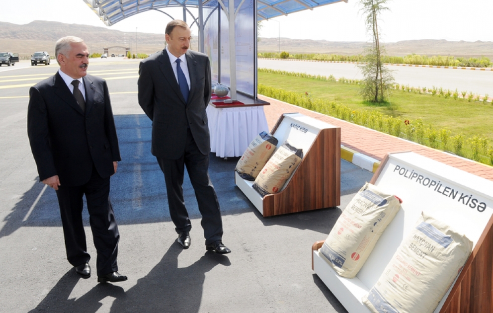 President of Azerbaijan inaugurates Nakhchivan cement plant