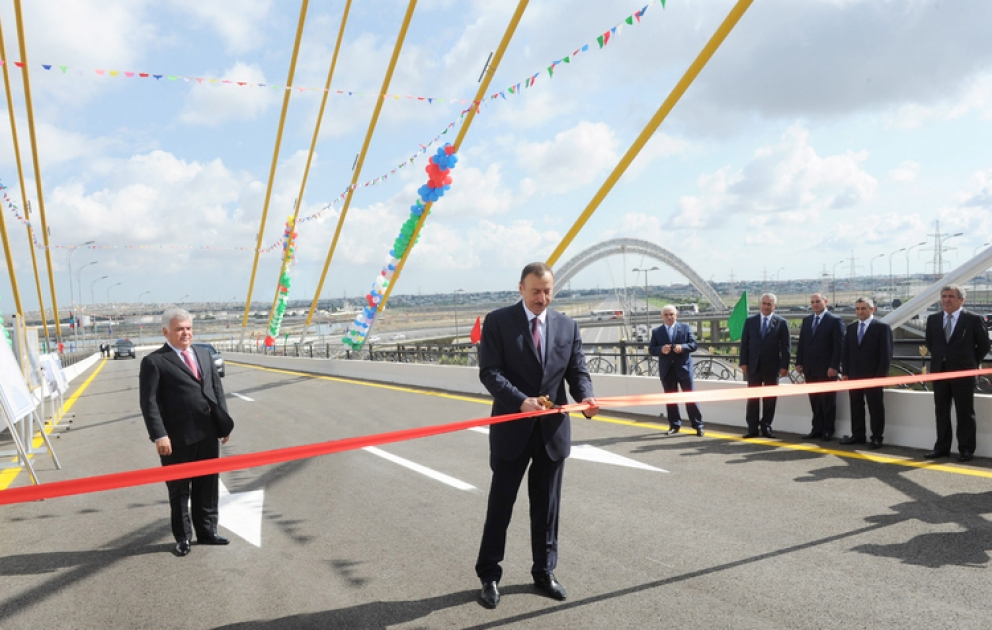 President Ilham Aliyev opens 3rd complex of road junction on crossroads of Heydar Aliyev and Ziya Bunyadov avenues