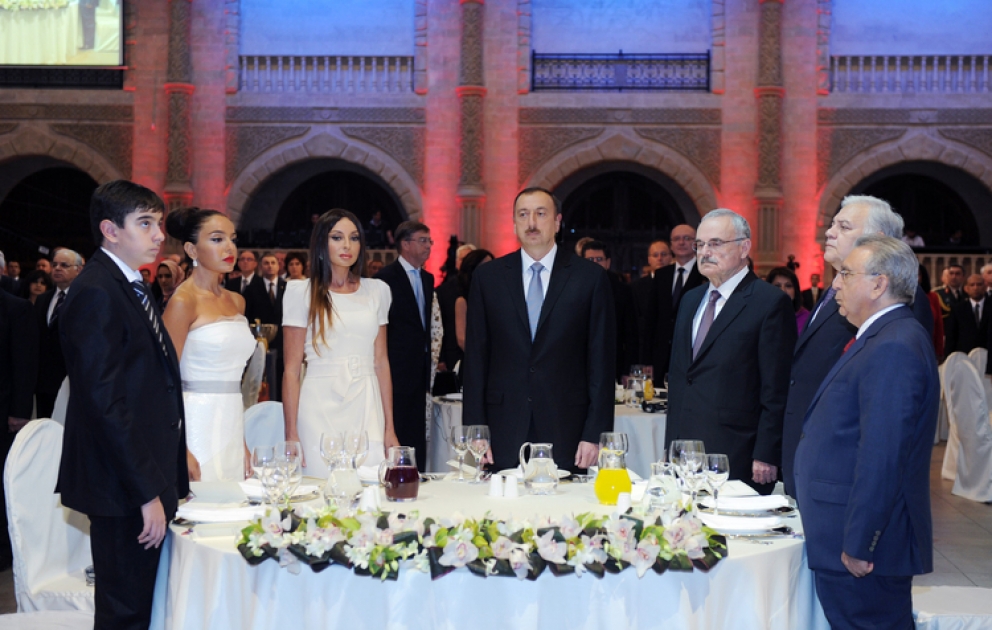 President Ilham Aliyev attends reception on Republic Day
