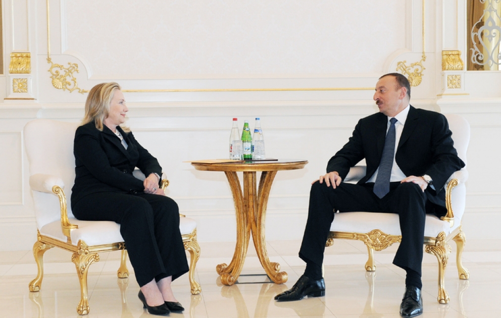 President of Azerbaijan Ilham Aliyev meets U.S. Secretary of State Hillary Clinton