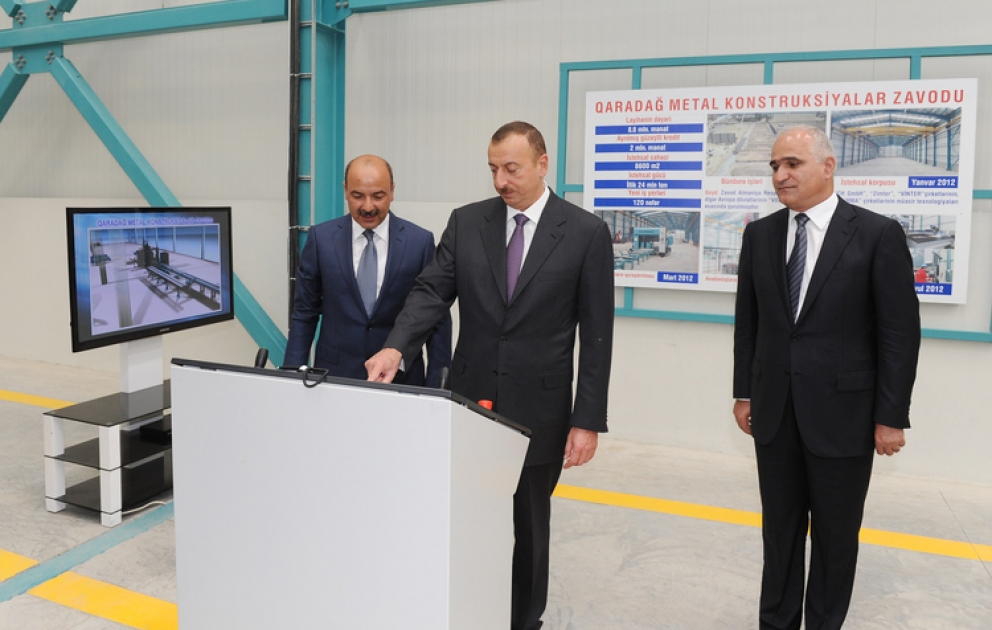 President of Azerbaijan inaugurates Garadag Metal Constructions Plant