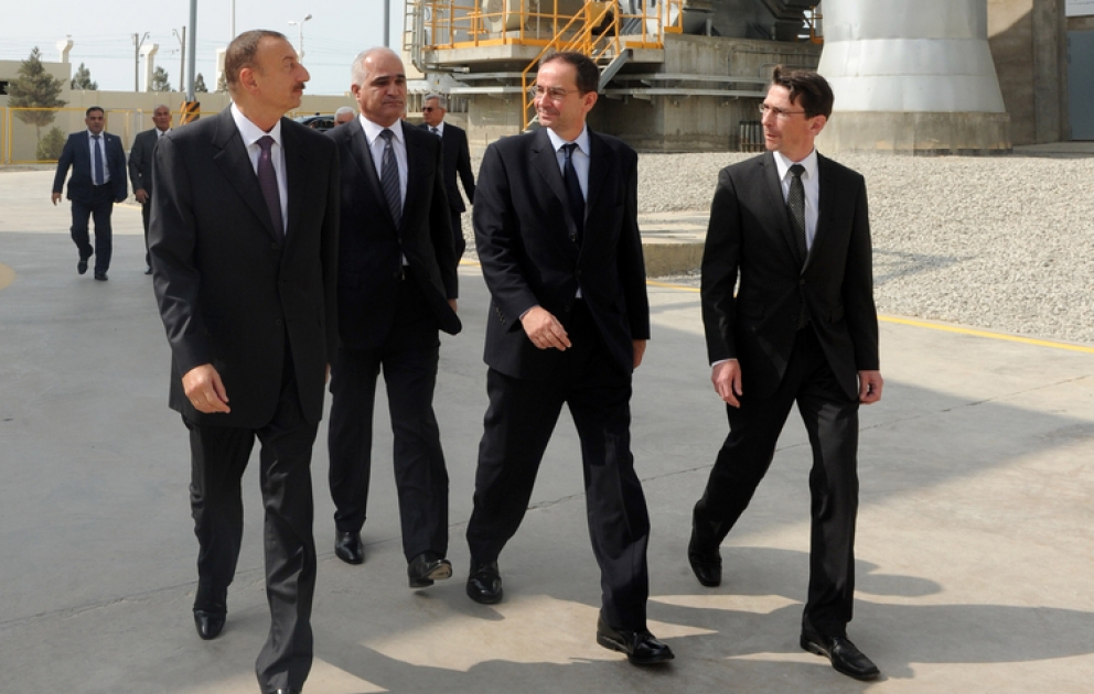 President Ilham Aliyev inaugurates Holcim-Azerbaijan`s cement plant in Garadagh region