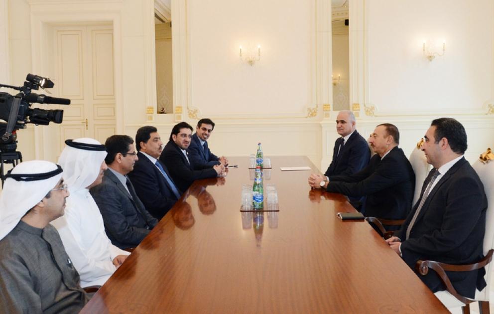 Le président azerbaïdjanais Ilham Aliyev a reçu la délégation conduite par le vice-ministre de l’Economie des E. A. U.