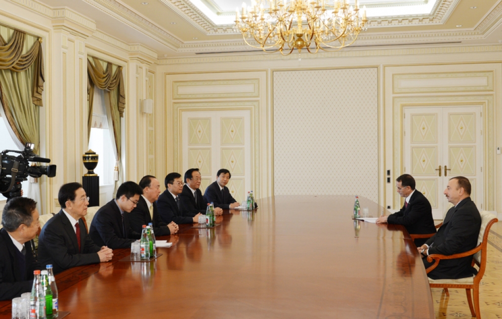 Le président azerbaïdjanais Ilham Aliyev a reçu la délégation conduite par le vice-président du Comité national de la Conférence consultative politique du Peuple chinois