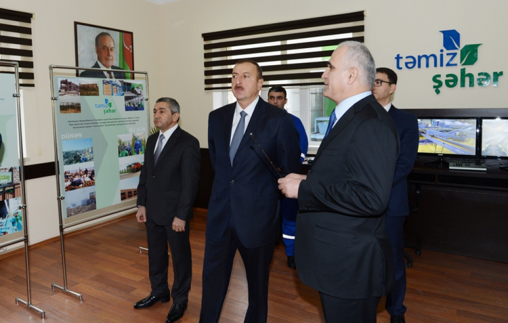 Le président azerbaïdjanais Ilham Aliyev a participé à l’inauguration de l’usine de tri de déchets solides ménagers à Balakhany