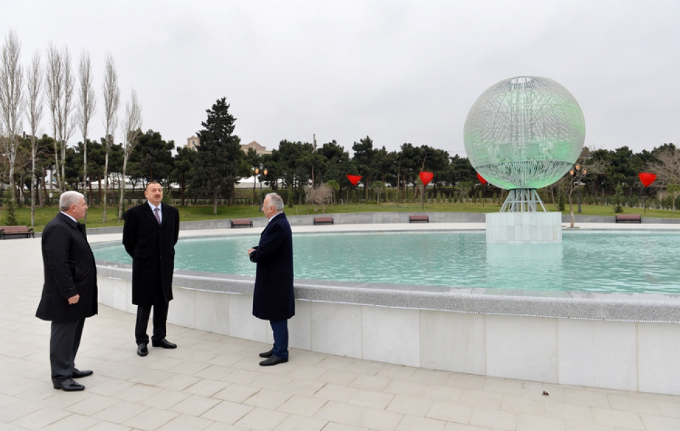 Le président Ilham Aliyev a visité le nouveau parc aménagé dans l’arrondissement Khataï de Bakou
