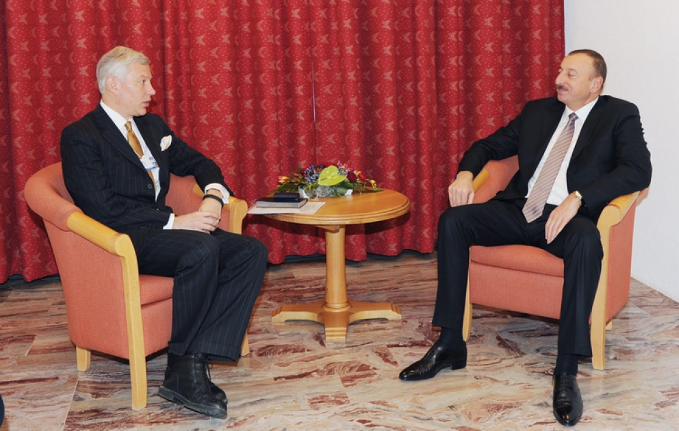 Rencontre entre M. Ilham Aliyev, président azerbaïdjanais et M. Dominic Barton, directeur général de McKinsey & Company
