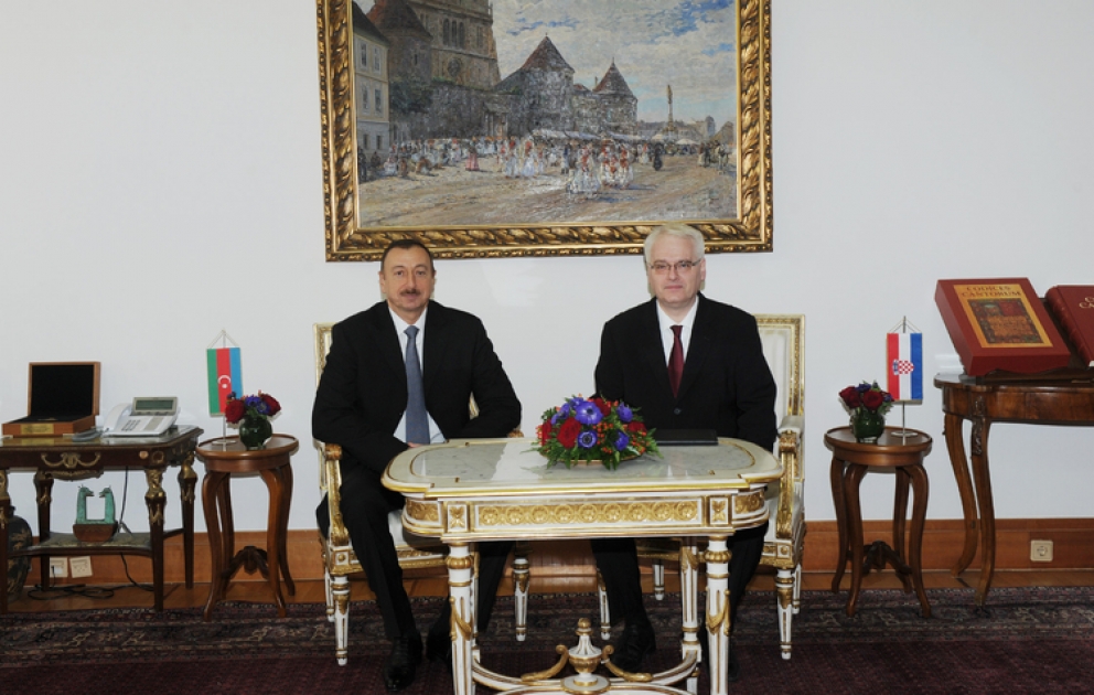 La rencontre en tête à tête entre le président azerbaïdjanais M. Ilham Aliyev et son homologue croate Ivo Josipovic