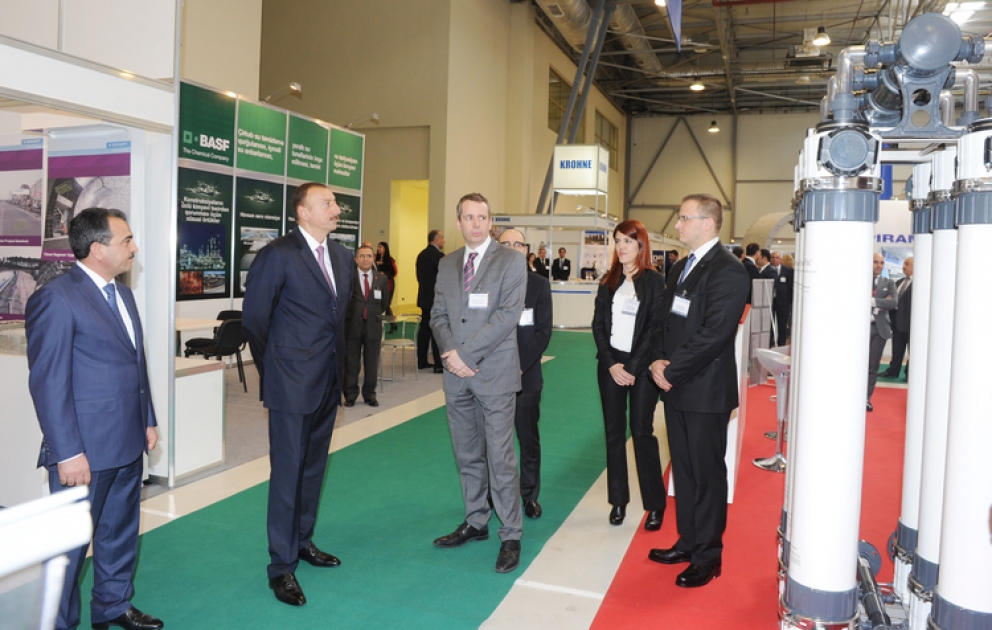 Le président M. Ilham Aliyev a visité l’Exposition internationale caspienne sur “les technolodies pour le traitement de l’eau et la potabilisation” (CATEF- 2013)