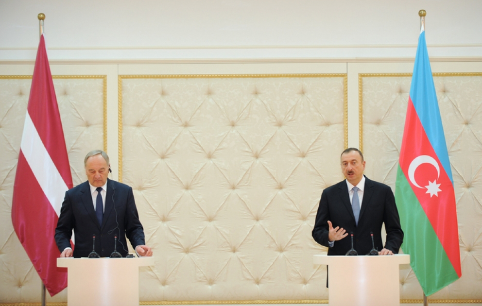 Les présidents azerbaïdjanais et letton ont tenu une conférence de presse