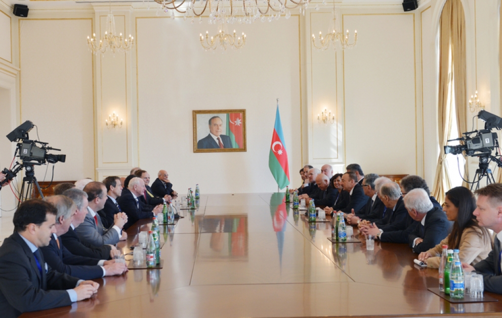 Le président azerbaïdjanais Ilham Aliyev a reçu les membres des Comités de coordination des Jeux Européens qui se tiendront en 2015 à Bakou