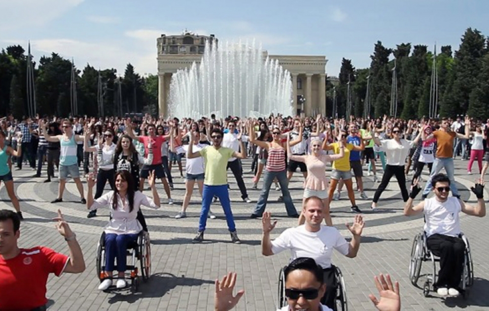 First ever wheelchair flashmob takes place in Baku