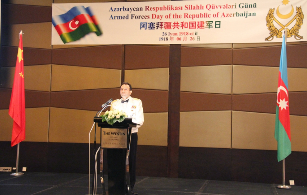 Azərbaycan Respublikası Silahlı Quvvələrinin yaranmasının 95-ci ildönümü münasibəti ilə Çində mərasim keçirilib