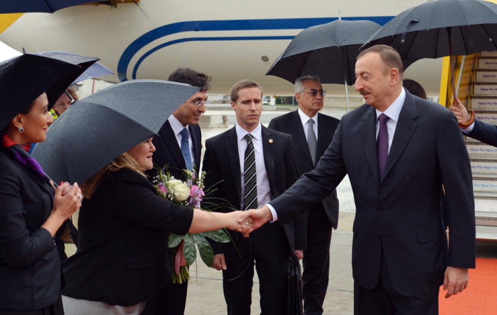 Le president azerbaïdjanais Ilham Aliyev est arrivé en visite officielle en Autriche
