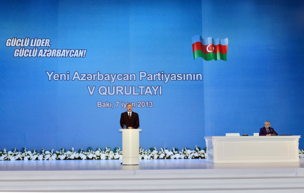 Le Ve congrès du Parti du Nouvel Azerbaïdjan a posé la candidature du chef de l’Etat azerbaïdjanais Ilham Aliyev, président du parti, pour les élections présidentielles  qui auront lieu en octobre 2013