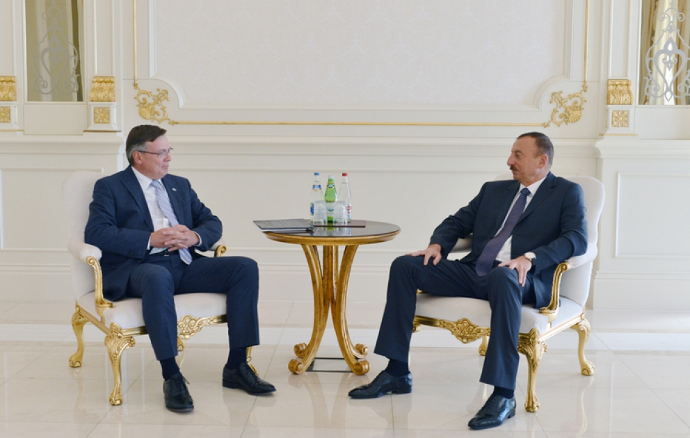 Le président de la République d’Azerbaïdjan Ilham Aliyev a reçu le président en exercice de l’OSCE, le ministre des AE de l’Ukraine