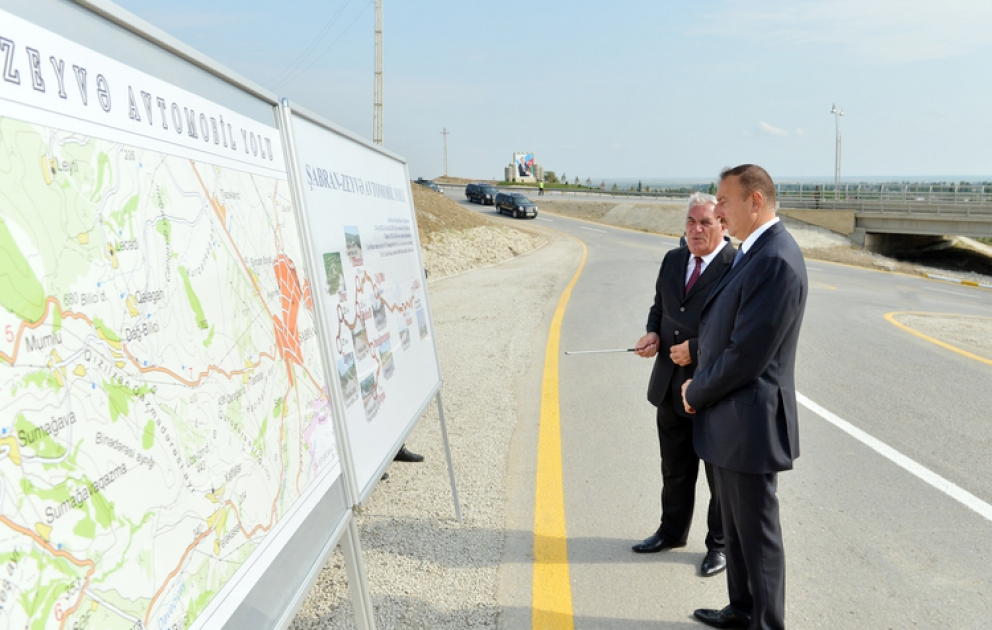 Le président Ilham Aliyev a participé à l’ouverture de la route Chabran – Pirabadil – Zeyve