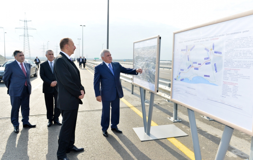 Le président Ilham Aliyev a pris part à l’ouverture de la route du bourg de Gala