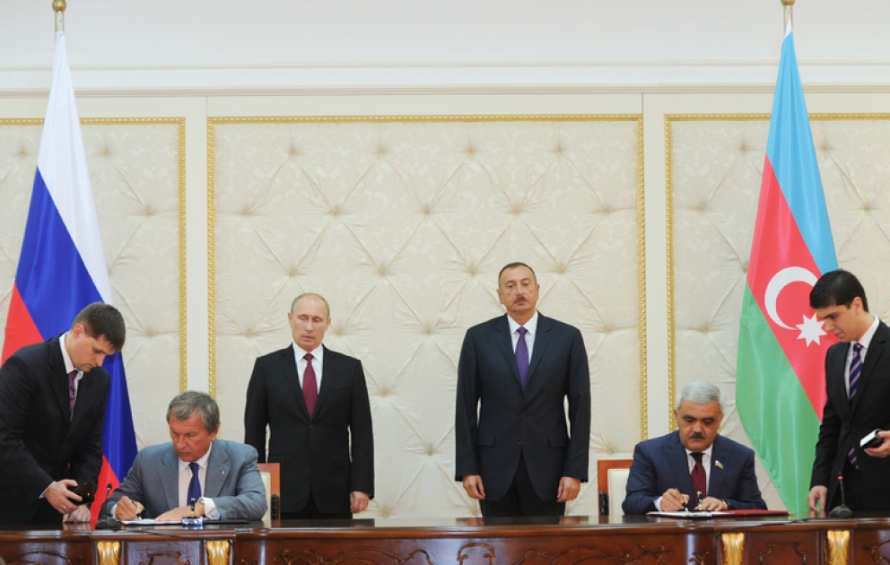 Cérémonie de signature des documents azerbaïdjano-russes