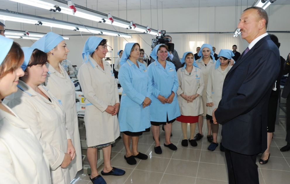 Le président Ilham Aliyev a participé à l’ouverture de l’usine de textile à Ismayilli