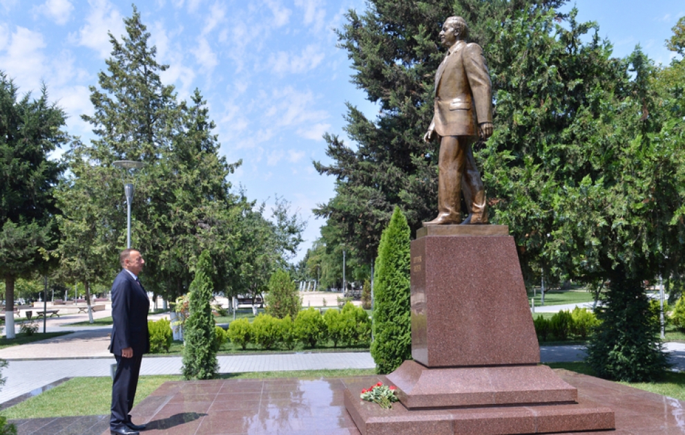 Le président azerbaïdjanais Ilham Aliyev est arrivé en visite à la région de Gabala