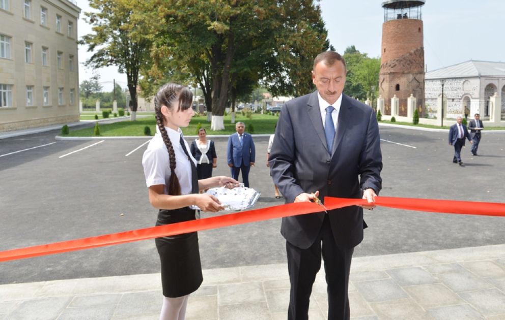 Le président Ilham Aliyev a participé à l’ouverture de l’école secondaire dans le village de Bahmatli à Zagatala