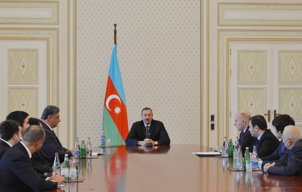 Azerbaijani President receives members of national men`s chess team, who won European championship, and specialists