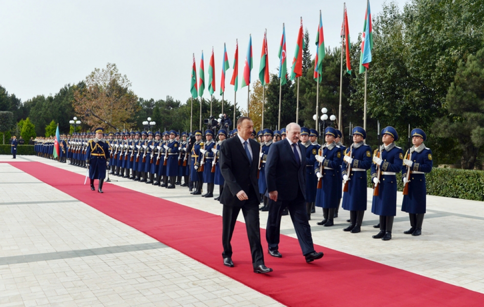 Belarus President Alexander Lukashenko officially welcomed to Azerbaijan