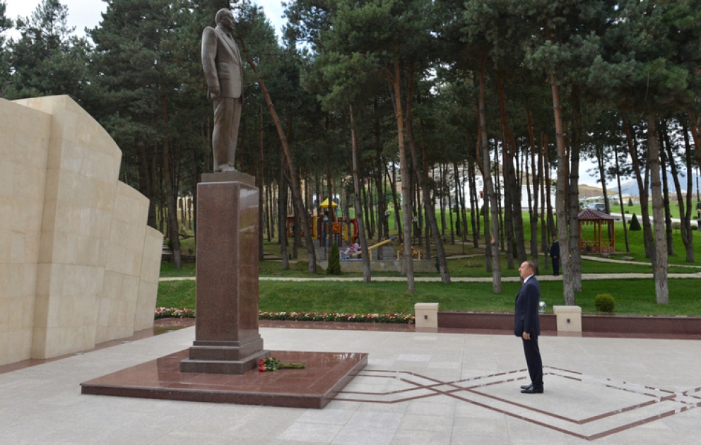 Azerbaijani President arrives in Gadabay District