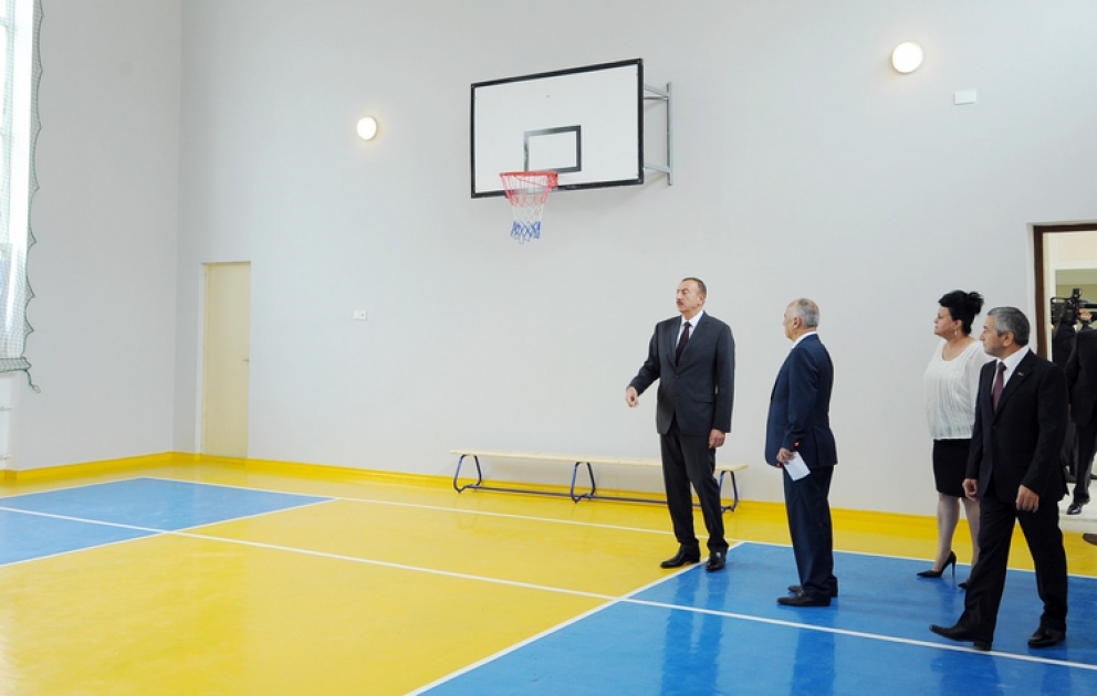 President Ilham Aliyev inspects two redeveloped schools in Baku
