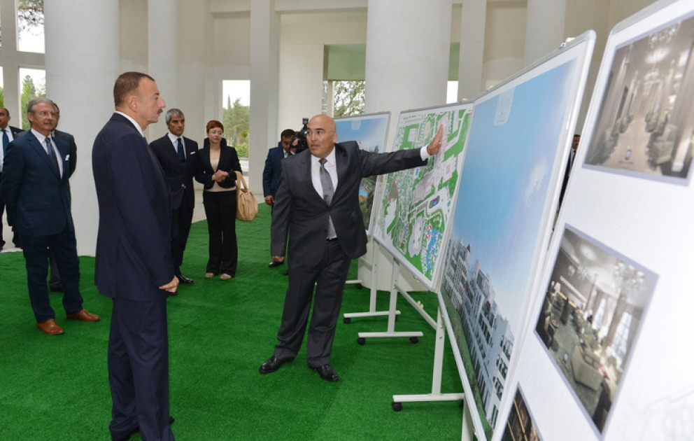 L’avancement des travaux de construction du Centre balnéaire «Karabagh» à Naftalan