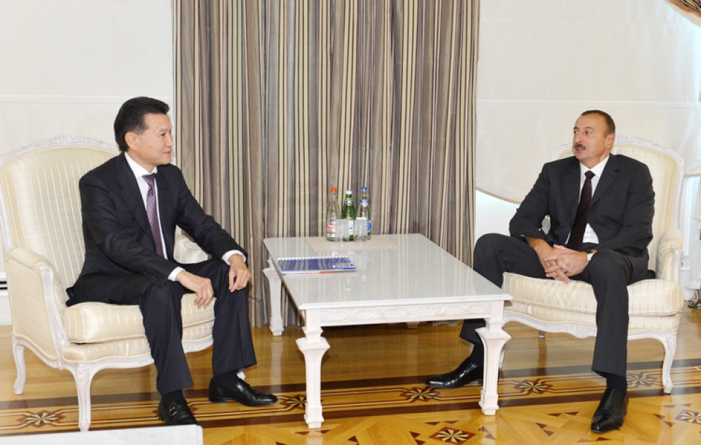 Le président azerbaïdjanais Ilham Aliyev a reçu le président de la Fédération internationale des échecs Kirsan Ilioumjinov